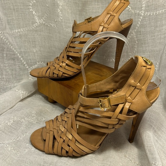 Tory Burch woven leather heels with leather sole